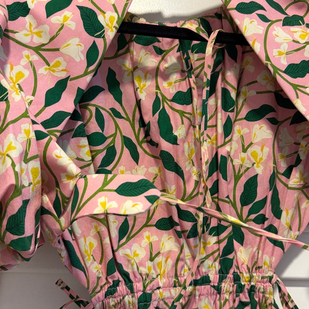 Agua Bendita Verao Samba Guaguanco Dos Gardenias Rosa Dress Pink Floral - Picture 5 of 7